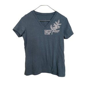 Salt Cafe Lincoln City Coffee Oregon Coast souvenir Tee V-Neck screen print bean